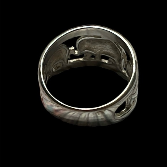 Vintage 925A Thailand Sterling Silver Open Pattern Elephant Ring. Size 8 - Picture 4 of 6